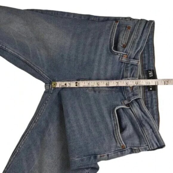 Zara Skinny Jeans Distressed Light Wash Ankle Raw  Hem Size 6 - Picture 12 of 14